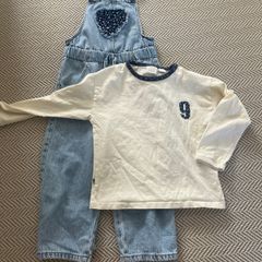 zara girls dungarees with matching top