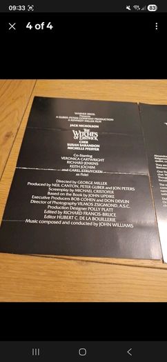 1987 The Witches Of Eastwick Press Kit Material