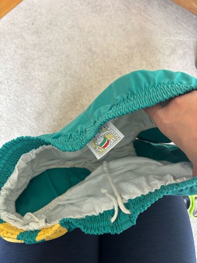 Vintage Human Race Sports Wear Green Running Shorts (Size L)