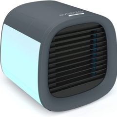 evaCHILL Personal Portable Air Cooler and Humidifier, Desktop Cooling Fan, for Home and Office, with USB Connectivity and Built-in LED Light, Urban Grey