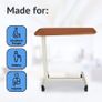 Height Adjustable Portable Overbed Table with Wheels Adjustable Over Bed Table for Elderly Image 2