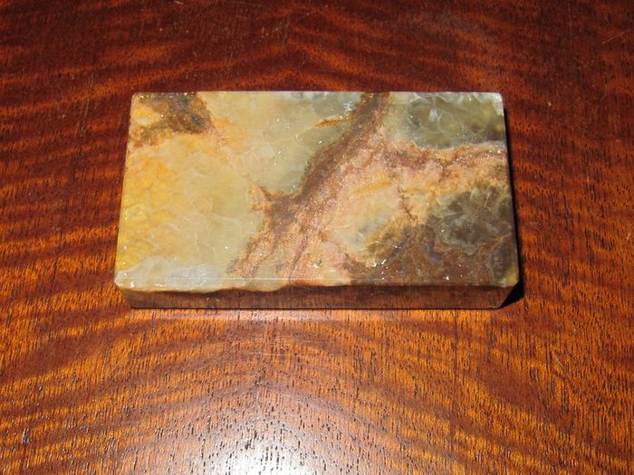 Unique Persian Brown & Pale Blue Green Onyx Plinth / Base