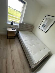 Complete Modern Single Bedroom Set - Bed, Mattress, Table & Lamp (Like New)
