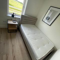 Complete Modern Single Bedroom Set - Bed, Mattress, Table & Lamp (Like New)
