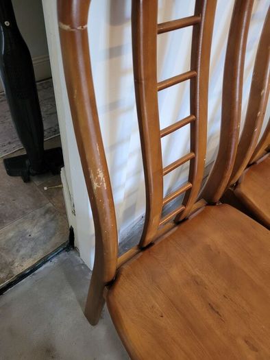 Six quality Hardwood Dining Chairs.