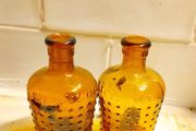 Vintage 1920s to 1950s Amber Glass Medicinal Bottles