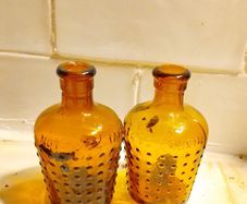 Vintage 1920s to 1950s Amber Glass Medicinal Bottles