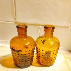 Vintage 1920s to 1950s Amber Glass Medicinal Bottles