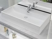 Basin with Faucet Hole Ceramic White 76x42.5x14.5 cm