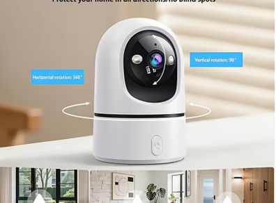 Smart Indoor Security Camera with One-touch Call Function,