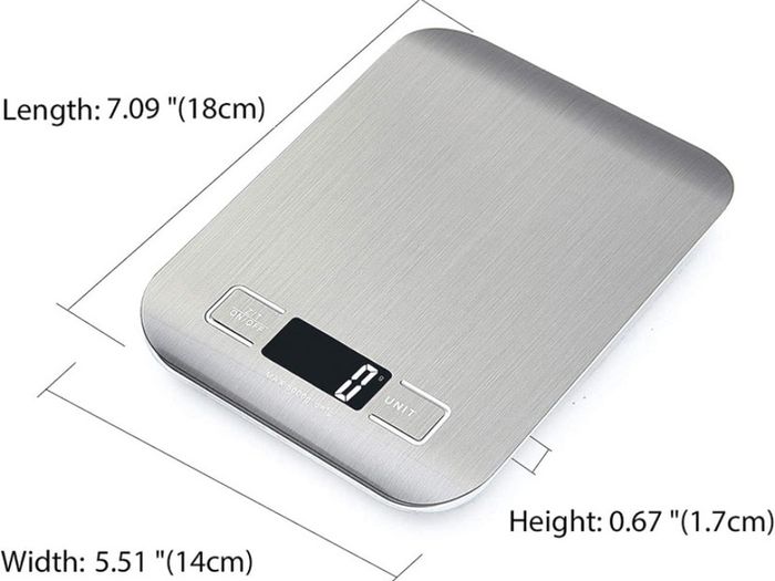 Digital Kitchen Scales Food Scale with stainless steel Platform Electronic Cooking with Backlit LCD Display Multifunction for Home Office Use 5kg 1g 11lb (FREE POSTAGE)