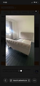 King size upholstered bed frame