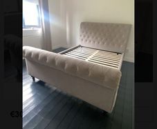 King size upholstered bed frame