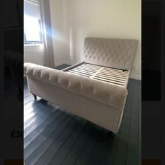 King size upholstered bed frame