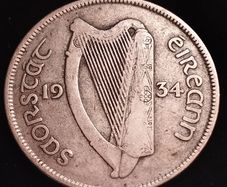 #779 - Ireland - 1934 - Half Crown - Silver - KM.8