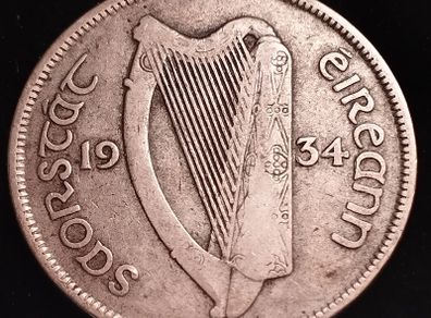 #779 - Ireland - 1934 - Half Crown - Silver - KM.8