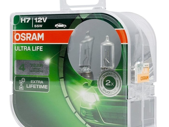 Osram Ultra Life H7 12V Halogen Headlamp 2 Units