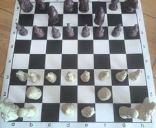 Andux Alice in Wonderland Chess Set with Leatherette Board & Wooden Box