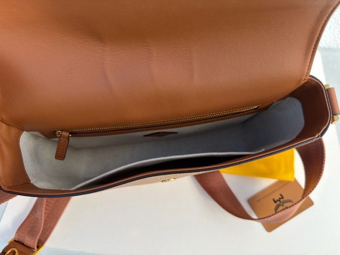 MCM Monogram messenger bag with natural nappa leather trim