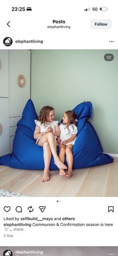 Elephant Living Jumbo Bean Bag in Black