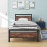 3ft Single Bed Frame with Wood Headboard,Heavy Duty Metal Bed Frame Single Bed, Strong Metal Slats,No Box Spring Needed,Under Bed Storage,Noise Free,Easy Assembly,Brown Image 9
