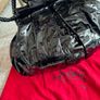 Rare Vintage Christian Louboutin Loubinette hobo black patent leather bag Image 7