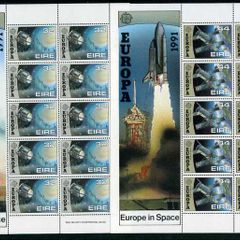 1991 Ireland Europa Europe in Space Commemorative Stamps Sheetlet Mint Never Hinged (MNH)