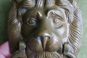 Large Antique 1888 Victorian Lion Head Architectural Salvage Doorknocker