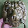 Large Antique 1888 Victorian Lion Head Architectural Salvage Doorknocker Image 3