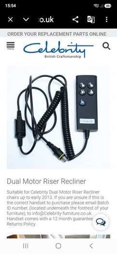 Two dual motor riser recliner electric armchairs