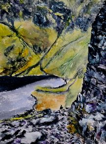 brother O'Shea's gully route carrantuohill watercolour