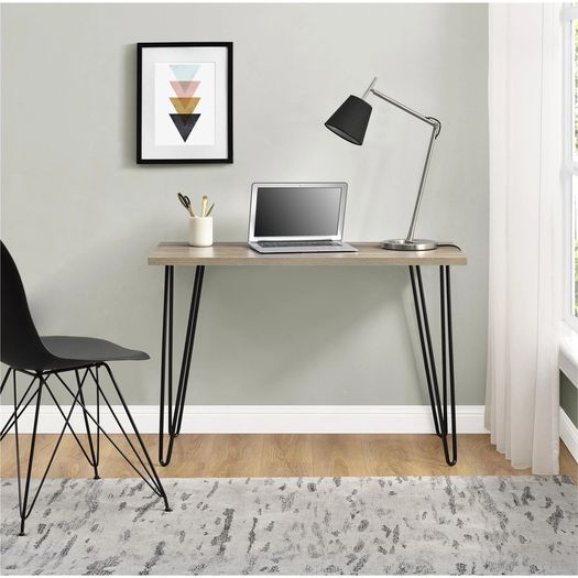 Owen Retro Desk Grey Oak - 9851296pcomuk