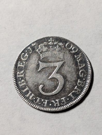 Silver 3D Queen Anne 1709
