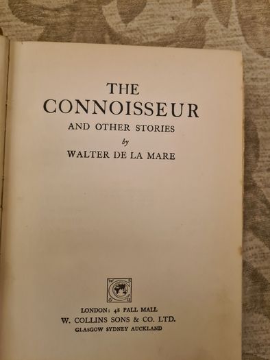 The Connoisseur. By Walter De Lamare. Hardback.1926.1.