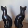 2 Black Cat Figurines Image 3