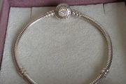 Pandora 2-tone Signature Bracelet  925/585 Ale 14k Yellow Gold Size 18cm