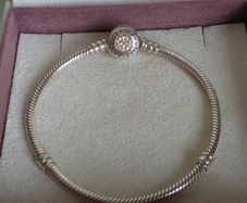 Pandora 2-tone Signature Bracelet  925/585 Ale 14k Yellow Gold Size 18cm