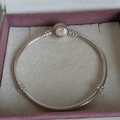 Pandora 2-tone Signature Bracelet  925/585 Ale 14k Yellow Gold Size 18cm