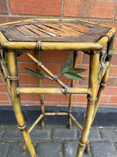 Vintage Faux Bamboo Metal Plant Stand