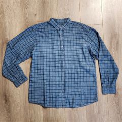 New Men's light denim shirt with black squares Size: Large Condition: New, never worn