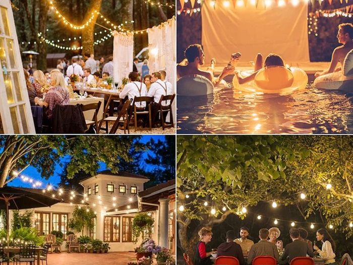 Festoon Lights Outdoor 100FT, G40 LED String Lights Mains Powered with 50+2 Plastic Bulbs,Waterproof Connectable Outdoor String Llights for Garden,Porch, Backyard,Bistro (FREE POSTAGE)
