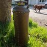 antique fire extinguisher perfect for man cave bar etc can be polished but looks better with the oxidation marks . Perfect condition Image 5