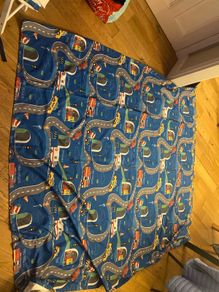 Homestore kids blue curtains - road & vehicles