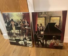 Elegant Pair of Jazz Lounge Canvas Prints