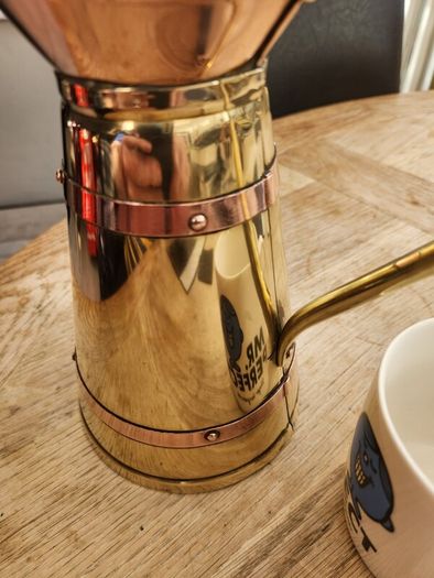 Copper and brass vintage jug.