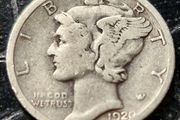 USA 1920 Mercury Dime 10 Cent Silver Coin