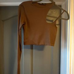 PULL&BEAR Brown Crop top Size M