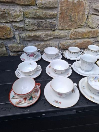 Mix and match 15 tea cups and saucers postage possible