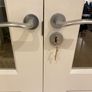 Painted oak double doors with glass Image 2