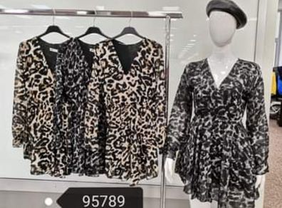 Leopard-print envelope dress